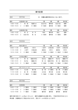 若竹旗 審判配置表 5/9掲載