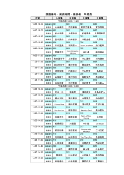 演題番号・発表時間・発表者  早見表