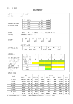 様式5－3（別紙） 燃焼計算基本要件 火葬時間 60分（大型炉） 燃料の