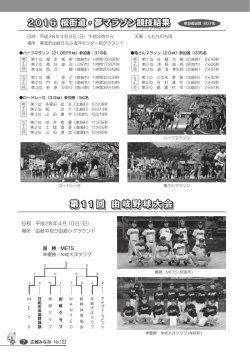 2016 桜街道・夢マラソン / 第11回 由岐野球大会