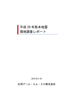 平成 28 年熊本地震 現地調査レポート