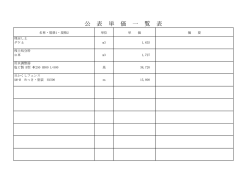 公 表 単 価 一 覧 表
