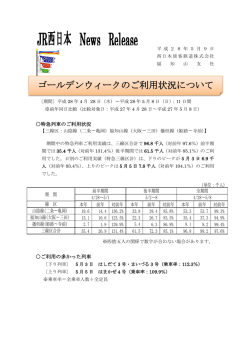 JR西日本 News Release