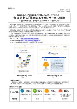 毎日更新の『梅雨だる予報』サービス開始