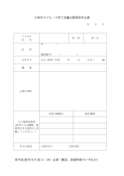 小林市子ども・子育て会議公募委員申込書 (PDFファイル/68.98キロバイト)