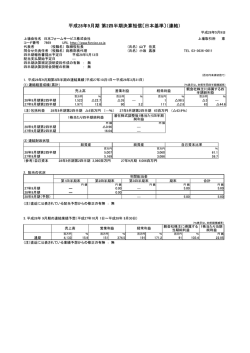 平成28年9月期 第2四半期決算短信