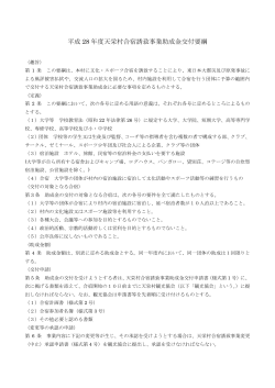 平成 28 年度天栄村合宿誘致事業助成金交付要綱