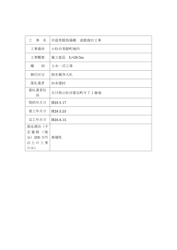 工 事 名 市道菩提馬場線 道路復旧工事 工事場所 小松市菩提町地内