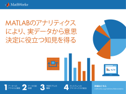 MATLABのアナリティクス により、実データから意思 決定に役立つ知見を