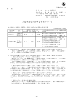 支配株主等に関する事項について