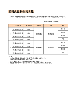 裁判員裁判公判日程（H28.5.10）