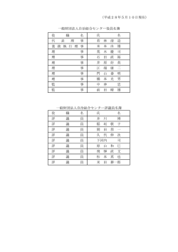 （平成28年5月10日現在） 役 職 名 氏 名 代 表 理 事