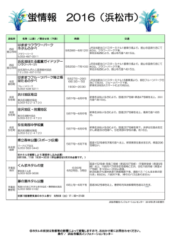 蛍情報 2016 - 浜松・浜名湖観光情報サイト