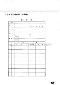記載要領 ( 7 履歴書