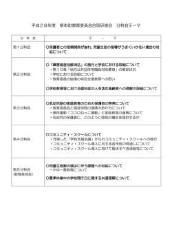 平成28年度 県市町教育委員会合同研修会 分科会テーマ
