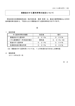 保険金のすえ置利率等の改定について