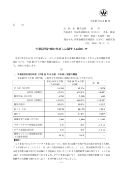 中期経営計画の見直しに関するお知らせ