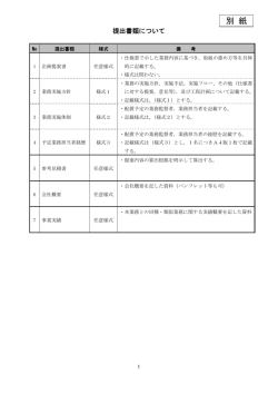要項別紙 提出書類（PDFファイル 123.2KB）