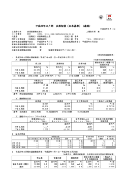 平成28年3月期 決算短信