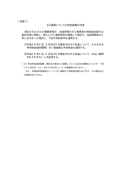 別紙1:ガス事業についての特別措置の内容（PDF:13KB）