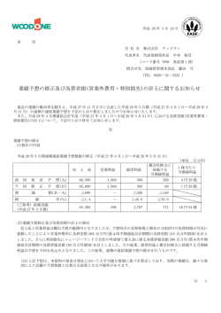 業績予想の修正及び為替差損(営業外費用・特別損失)