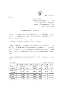 中期経営計画に関するお知らせ - 株式会社サックスバー ホールディングス