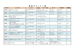 販売チケット一覧 - まなみーる 岩見沢市民会館・文化センター