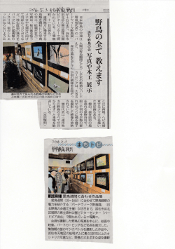 野鳥展の紹介記事が中日新聞と静岡新聞に掲載されました。