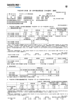 平成28年12月期 第1四半期決算短信〔日本基準〕(連結)