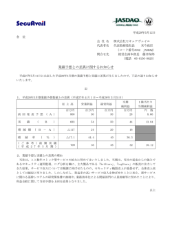 業績予想との差異に関するお知らせ