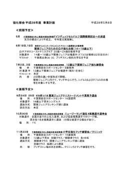平成28年度 強化部会 事業予定 - 千葉県テニス協会ジュニア委員会