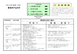 具体的な取り組み 学 校 で 家 庭 ・ 地 域 で まなびフェスト