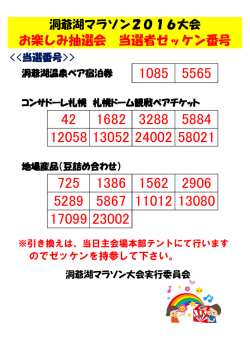 マラソンお楽しみ抽選会