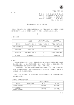 剰余金の配当に関するお知らせ