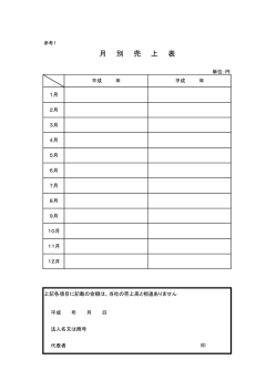 月 別 売 上 表