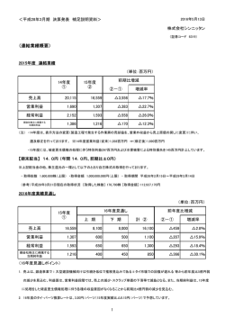 （連結業績概要） - シンニッタン