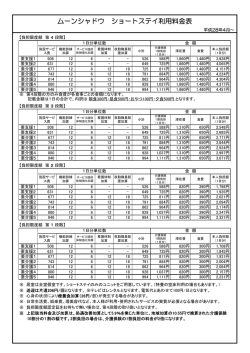 ムーンシャドウショートステイサービス料金表（PDF