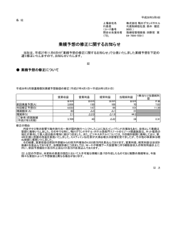 業績予想の修正に関するお知らせ - 株式会社鴨川グランドホテル 企業情報