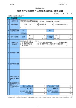 申請書様式2（団体調書）(PDF文書)
