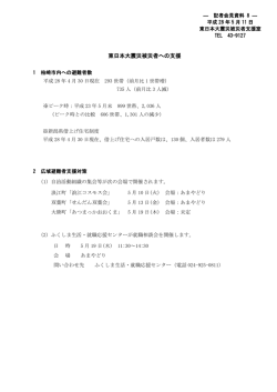 東日本大震災被災者への支援