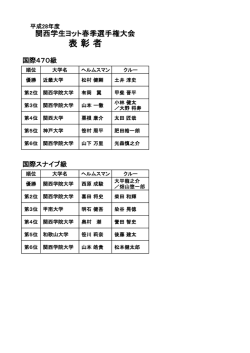 表彰者の修正版 - 関西学生ヨット連盟
