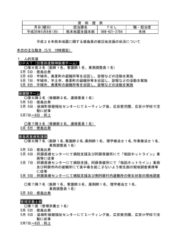 （熊本地震支援本部状況）(579KBytes) - 安心とくしま