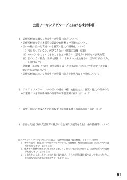 芸術ワーキンググループにおける検討事項