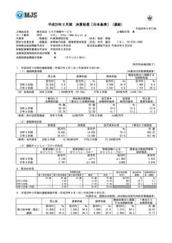 平成28年3月期 決算短信〔日本基準〕（連結）