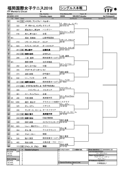 シングルス本戦 - 福岡国際女子テニス