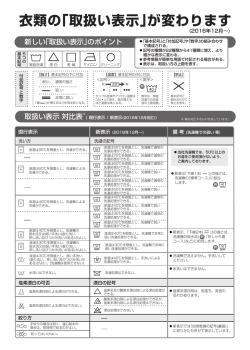衣類の｢取扱い表示｣が変わります