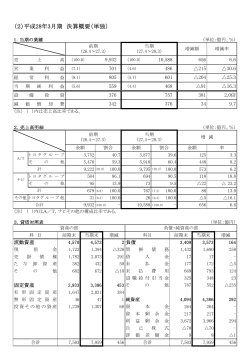 （2）平成28年3月期 決算概要（単独）