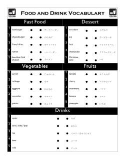 Food and Drink Vocabulary