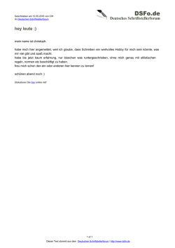 hey leute - Deutsches Schriftstellerforum