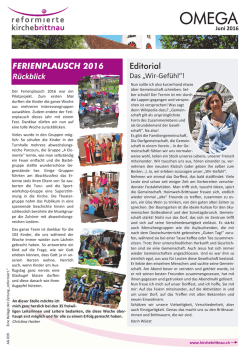 OMEGA Juni 2016 - Aktuell: Reformierte Kirche Brittnau